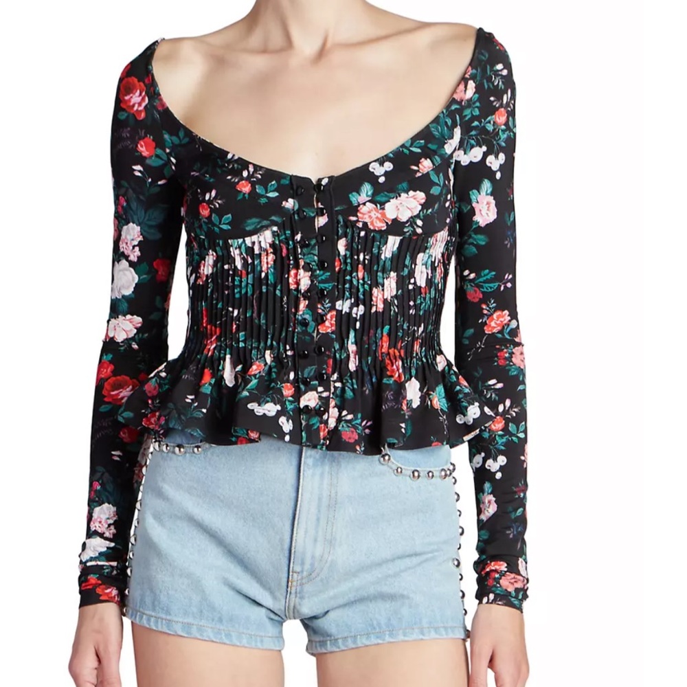 Paco Rabanne floral peplum top